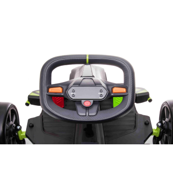 Gokart Fast 3 Drift na akumulator dla dzieci Czarny + Funkcja driftu + Silniki 2x150W + Radio LED + Pasy